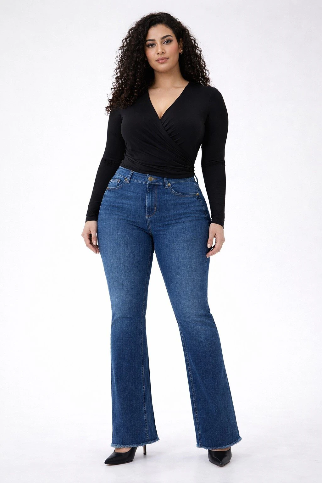 Jean sur-mesure bootcut taille basse – Silent Curve - BF104 - Vue 1