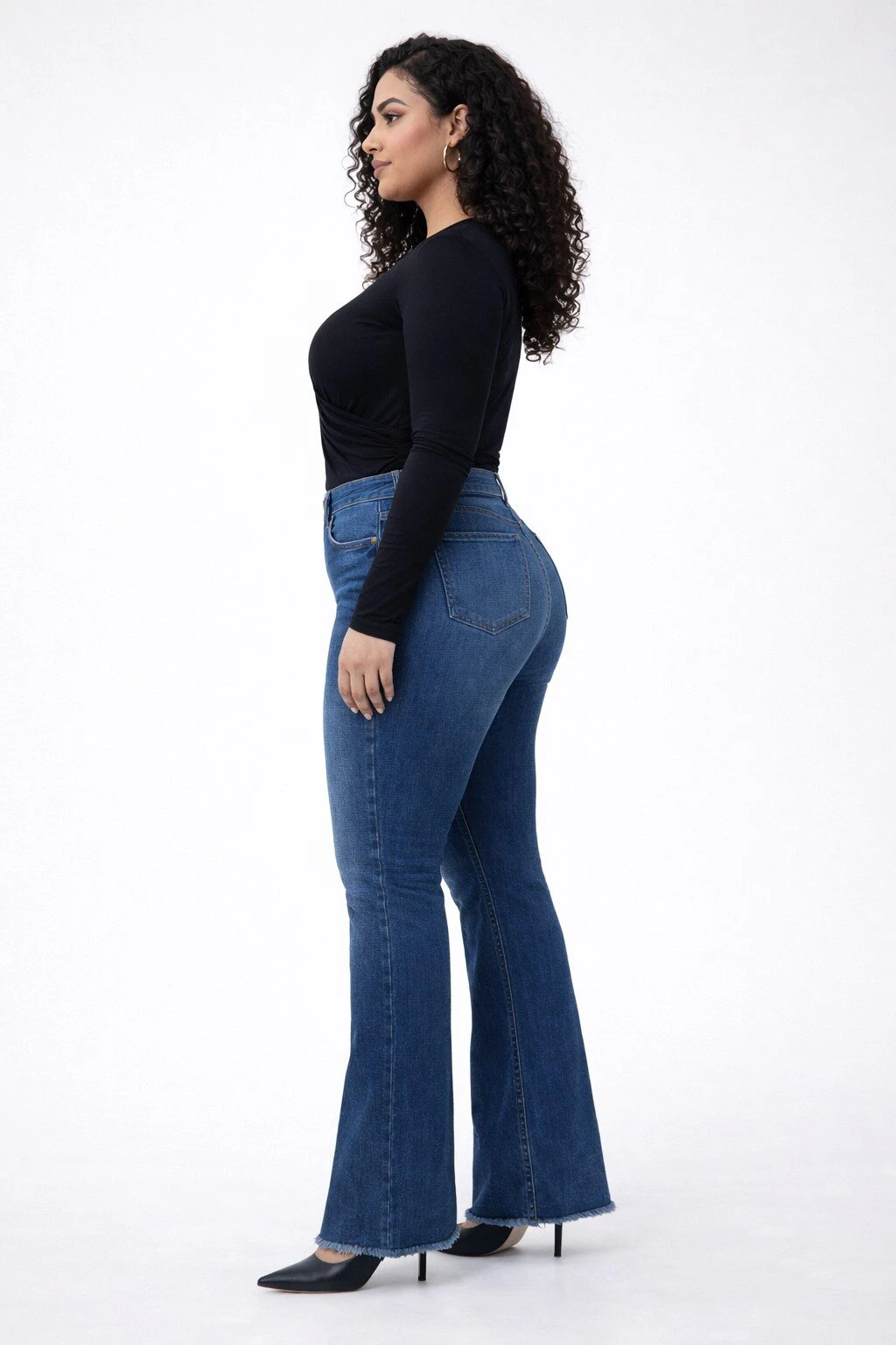 Jean sur-mesure bootcut taille basse – Silent Curve - BF104 - Vue 3