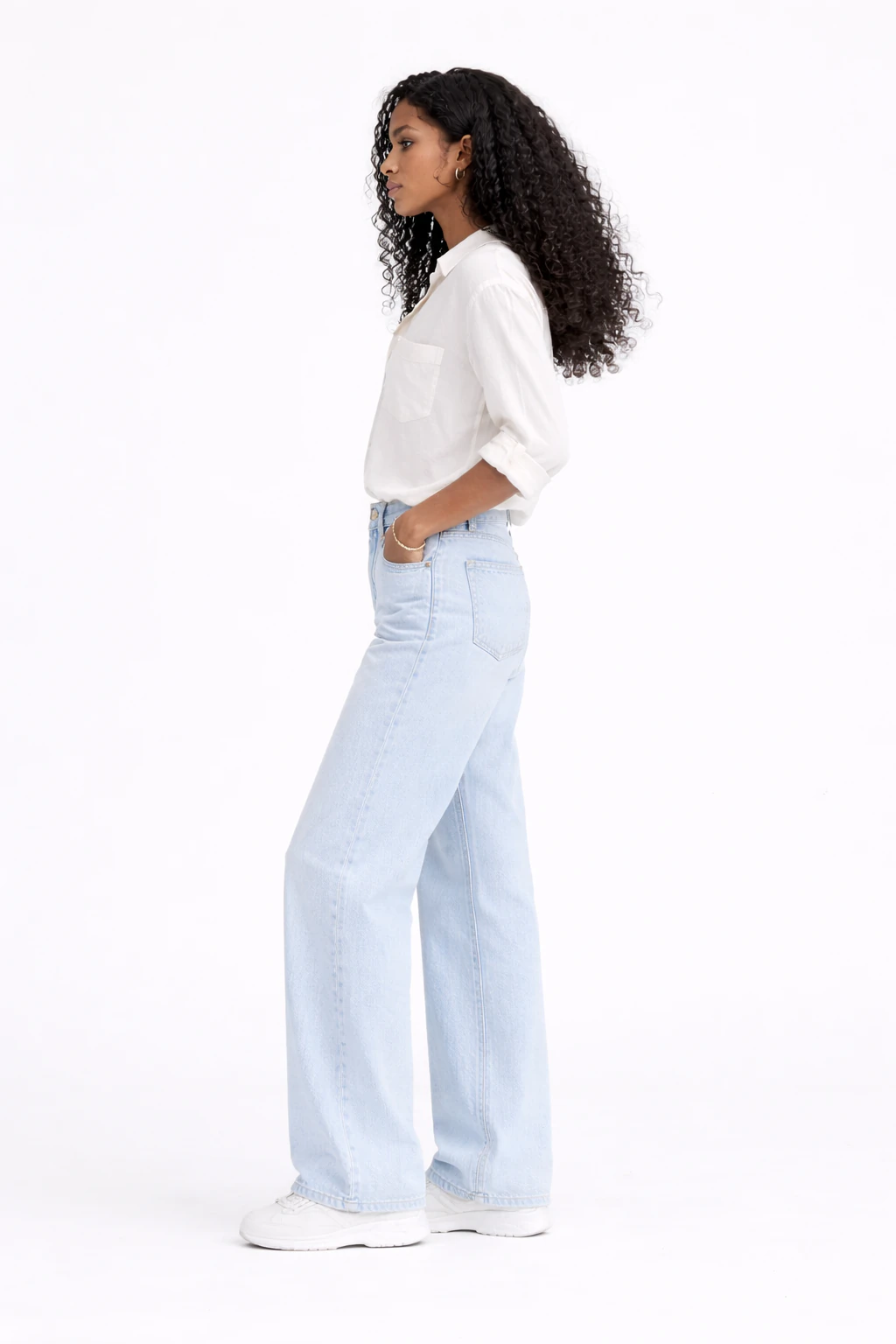 Jean sur-mesure boyfriend taille basse – Blue Confidence - BS202 - Vue 3