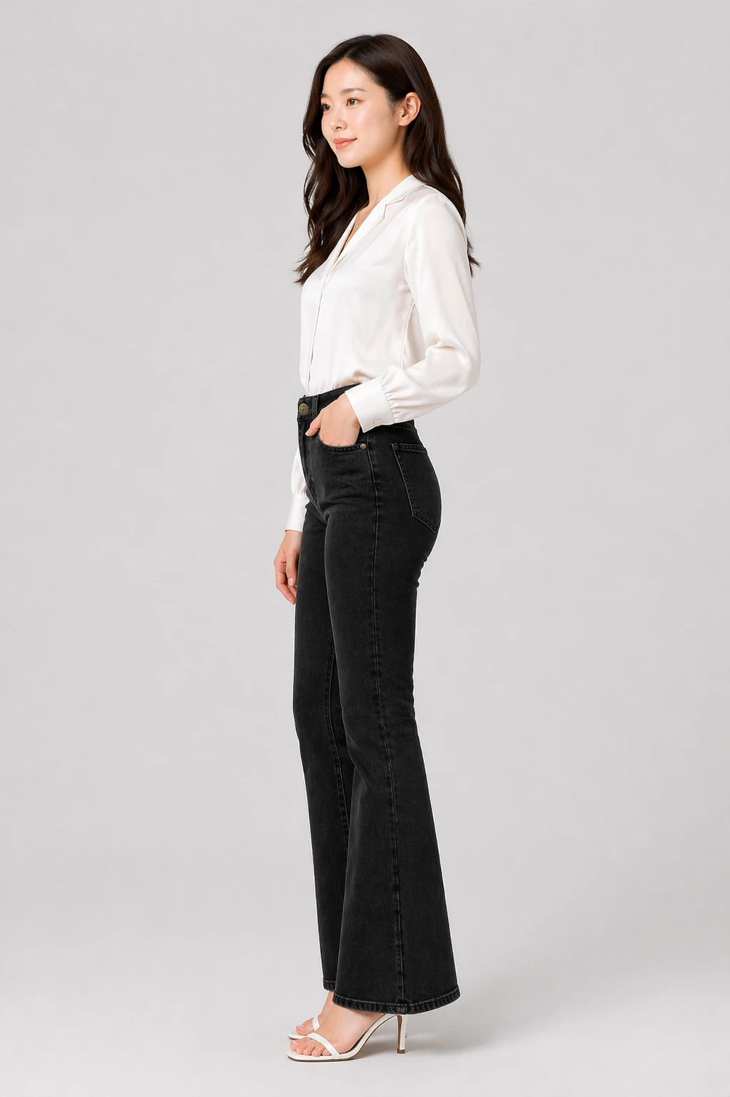 Jean sur-mesure flare taille haute – Pure Structure - FS306 - Vue 3