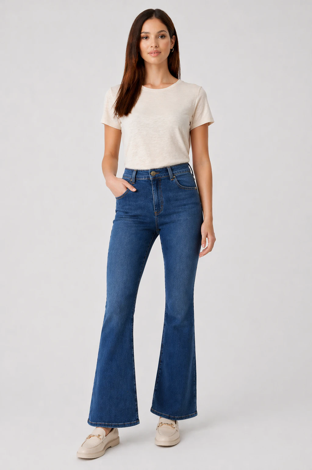 Jean sur-mesure flare taille haute – Urban Sculpt 2 - FS307 - Vue 1