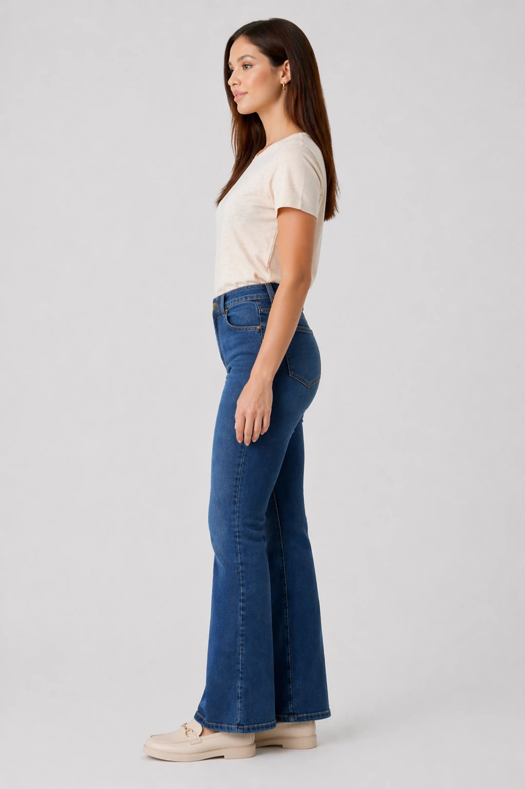 Jean sur-mesure flare taille haute – Urban Sculpt 2 - FS307 - Vue 3