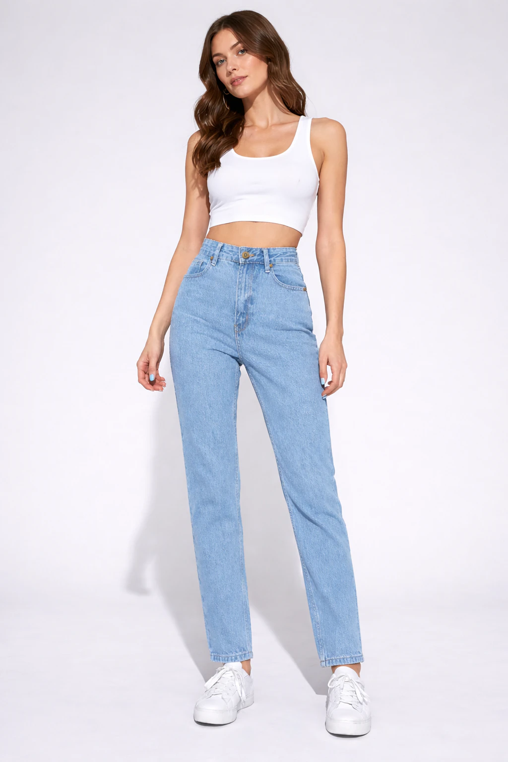 Jean sur-mesure coupe mom taille haute – Refined Motion - ME401 - Vue 1