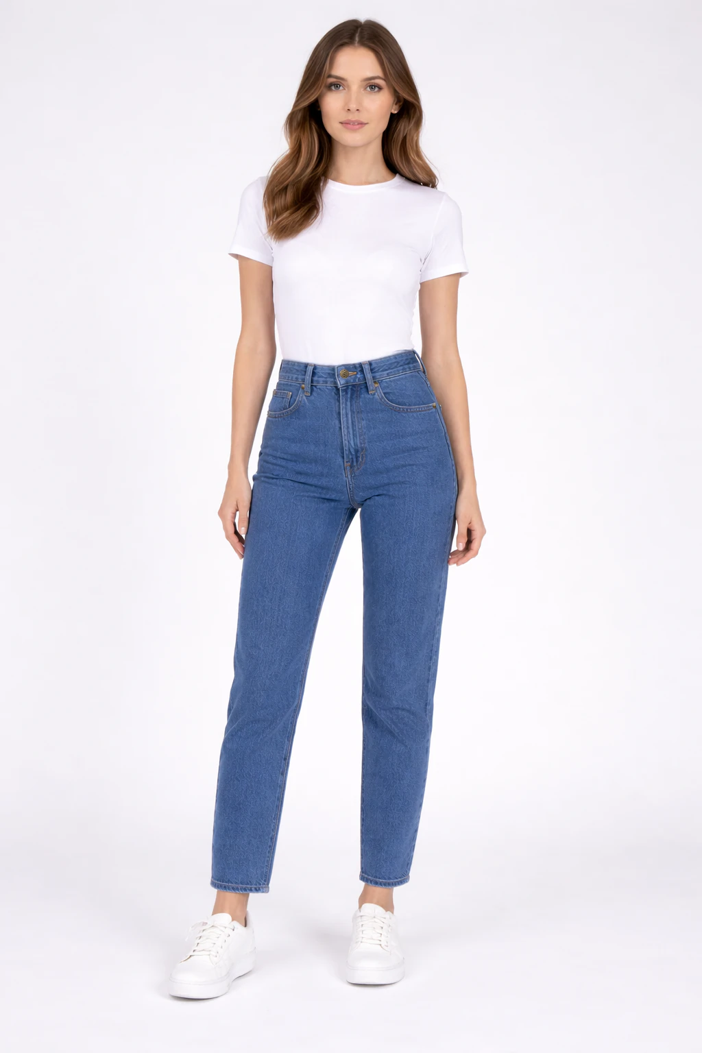 Jean sur-mesure coupe mom taille haute – Tailored Ease - ME402 - Vue 1
