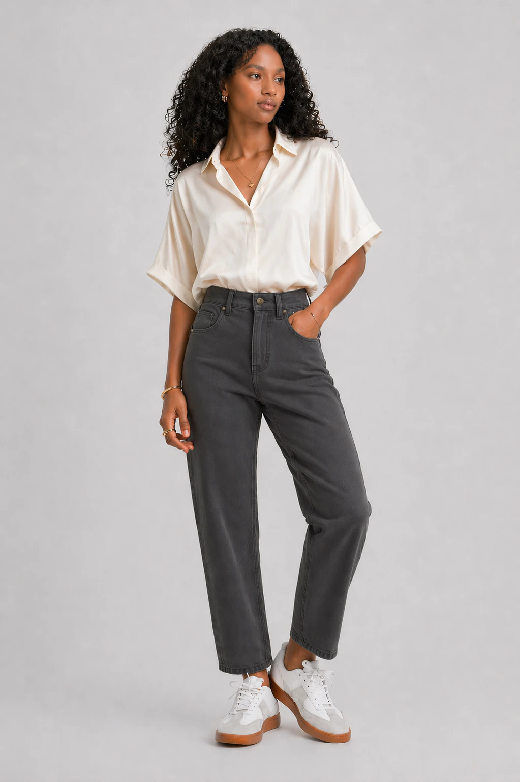 Jean sur-mesure coupe mom taille haute – Blue Confidence 2 - ME406 - Vue 1
