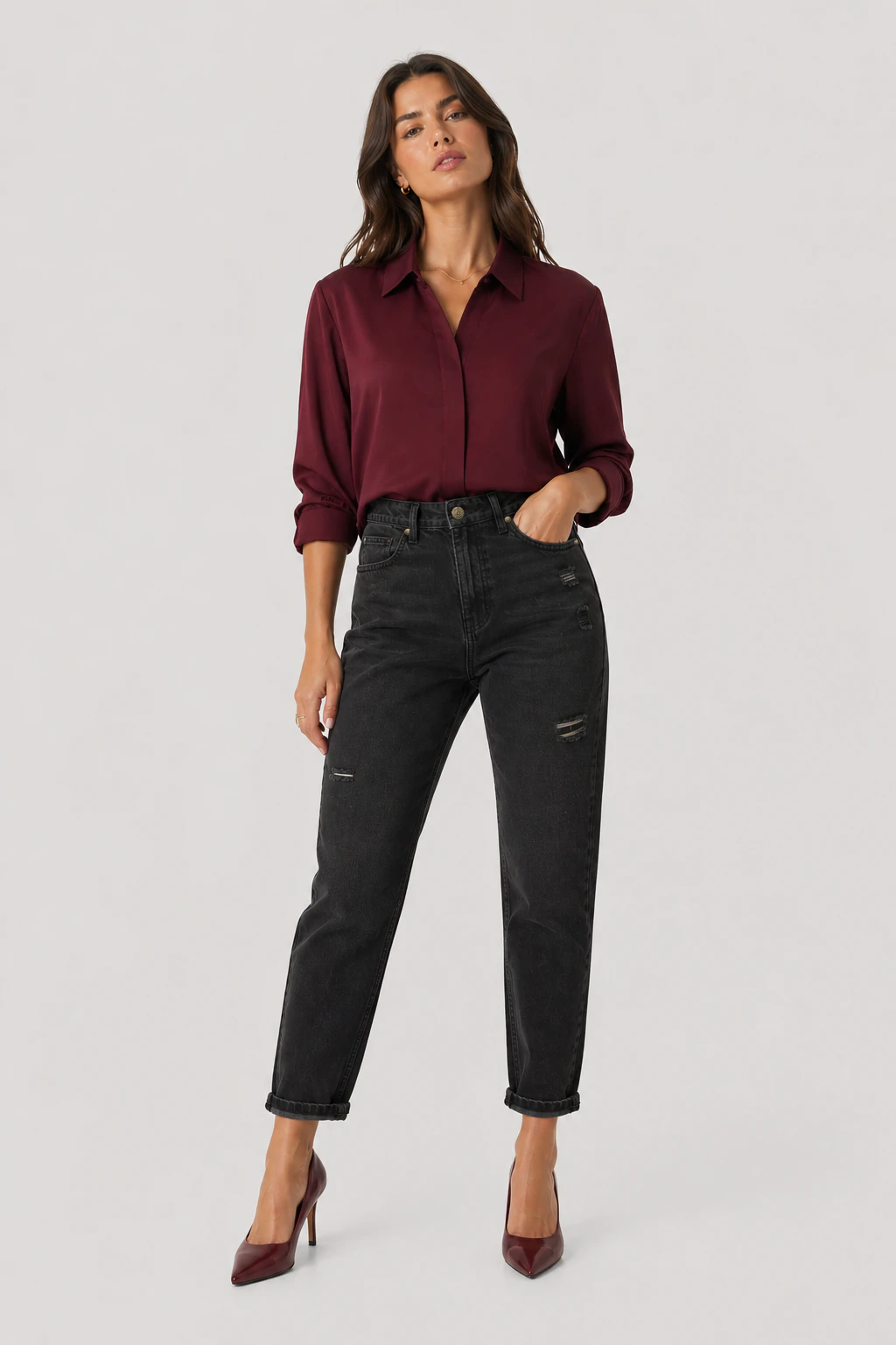Jean sur-mesure coupe mom taille haute – True Ease 3 - ME407 - Vue 1