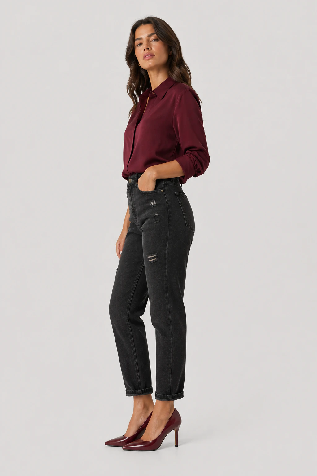 Jean sur-mesure coupe mom taille haute – True Ease 3 - ME407 - Vue 3