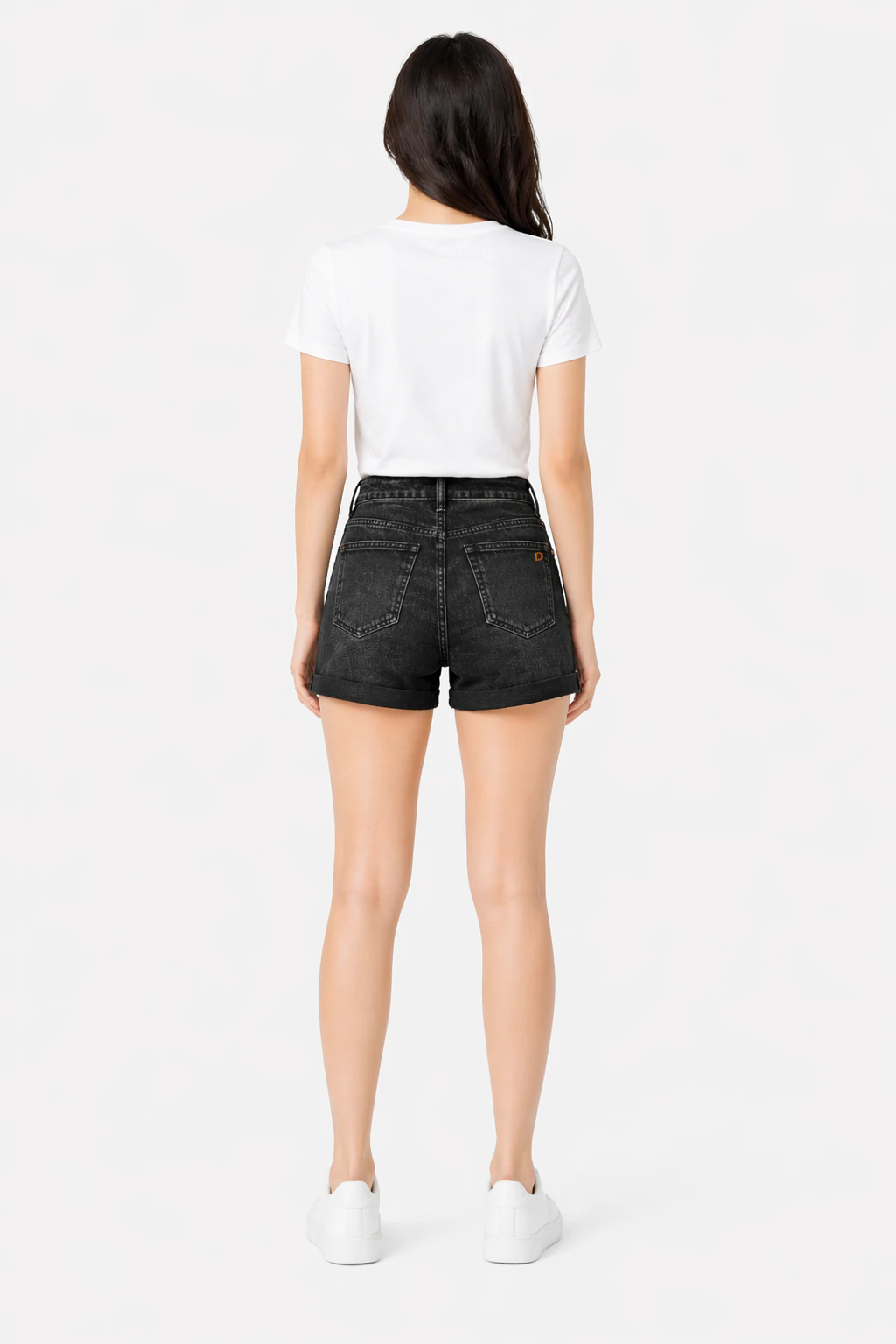 Short en jean sur-mesure noir taille haute – Tailor Breeze - SH904 - Vue 2