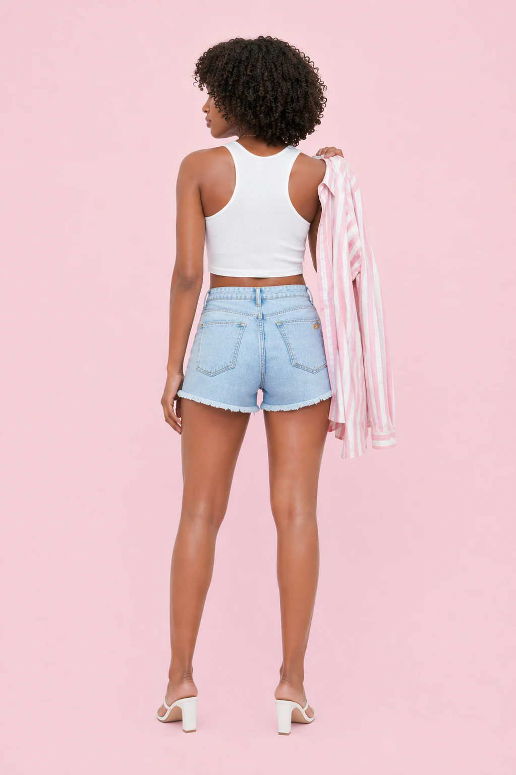 Short en jean sur-mesure taille haute – Comfort Code - SH906 - Vue 2