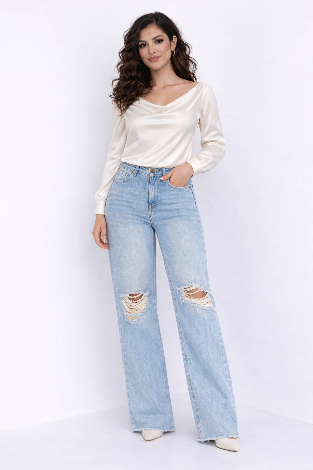 Jean sur-mesure wide leg taille haute – True Ease 4 - WH803 - Vue 1