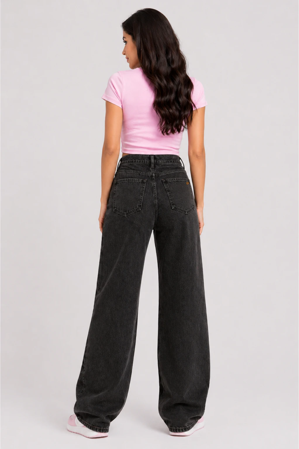 Jean sur-mesure wide leg taille haute – Silent Curve 2 - WH806 - Vue 2