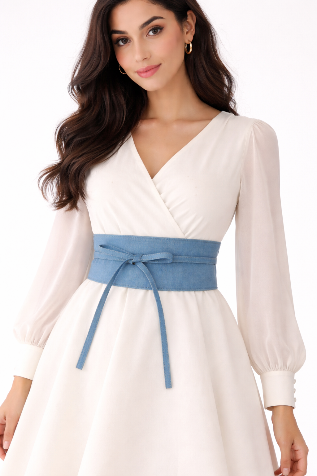 Ceinture Obi en Denim Personnalisable – Large Ceinture à Nouer Femme