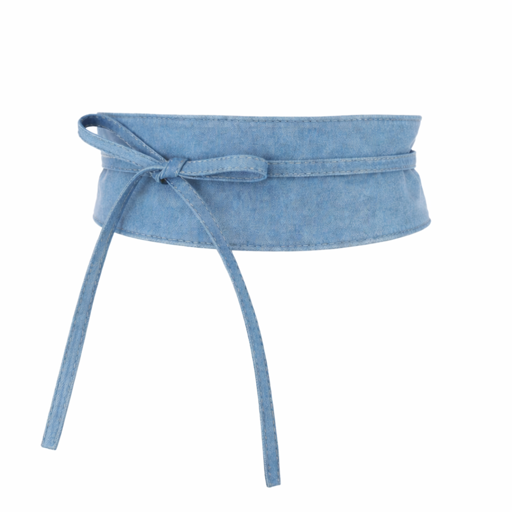 Ceinture Obi en Denim Personnalisable – Large Ceinture à Nouer Femme – Image 2