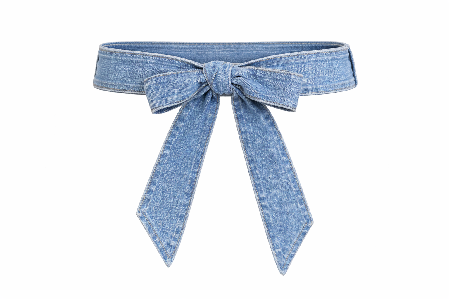 Ceinture Nœud en Denim Personnalisable – Ceinture Fine à Nouer Femme – Image 2