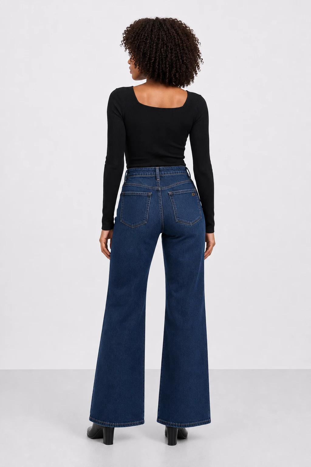 Jean sur-mesure flare taille haute – Horizon Flow | FS308 - Vue 2