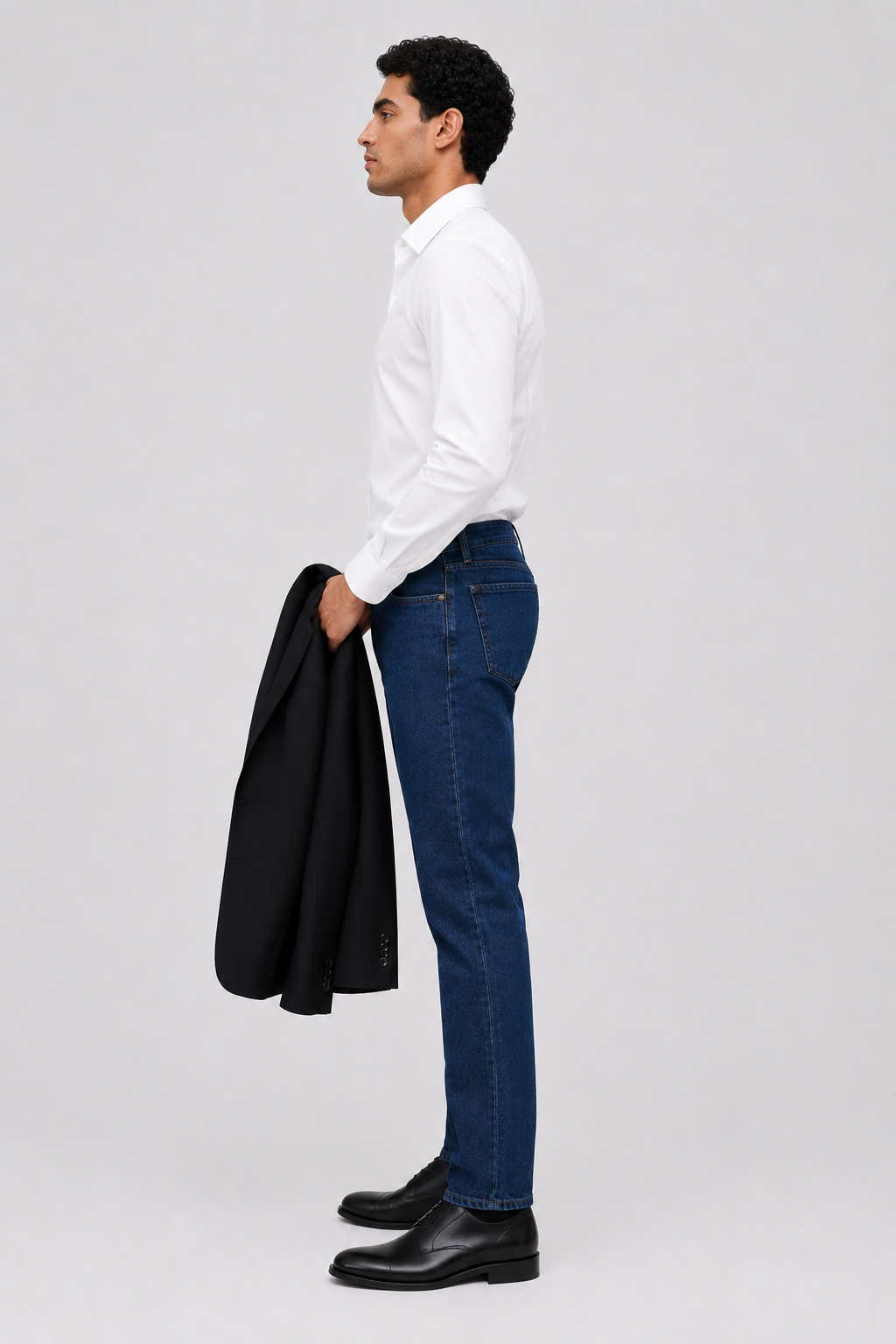 Jean sur-mesure regular homme taille moyenne – Deep Indigo - RP202 - Vue 3