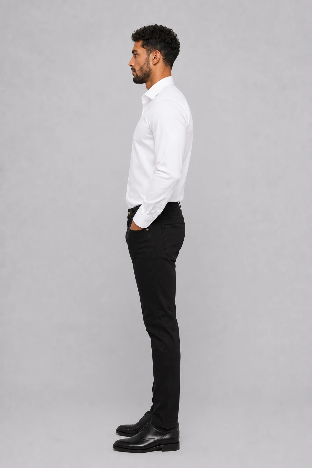 Jean sur-mesure slim homme taille basse – Black Precision | HOLDENIM - SC103 - Vue 3