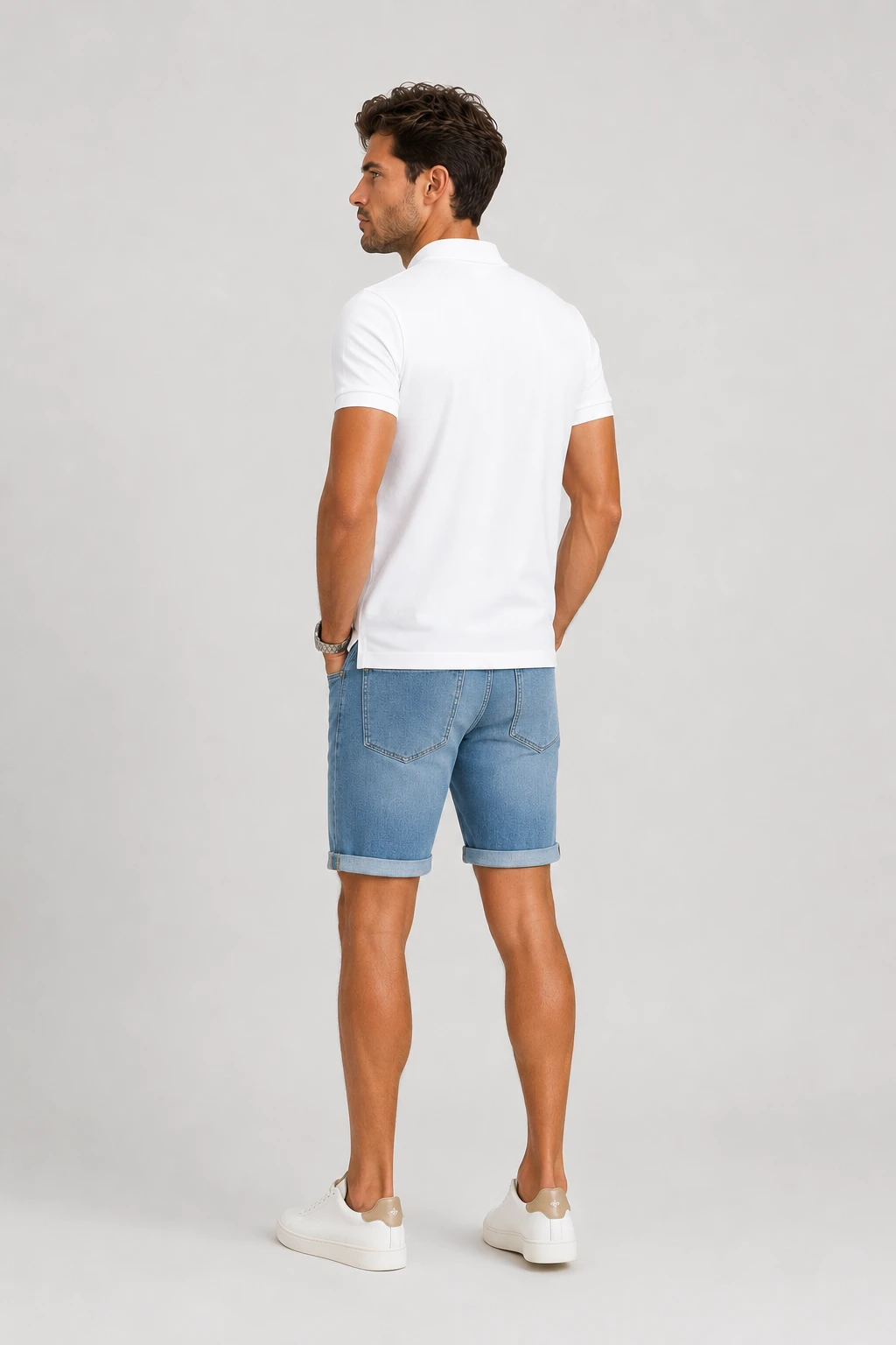 Short en jean sur-mesure homme taille moyenne – Summer Frame | HOLDENIM - SR301 - Vue 2