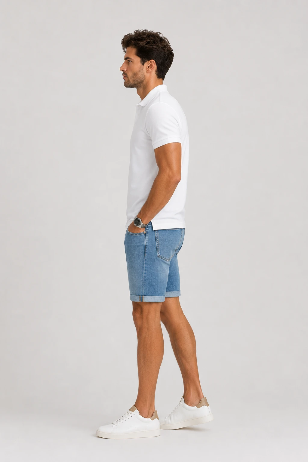 Short en jean sur-mesure homme taille moyenne – Summer Frame | HOLDENIM - SR301 -Vue 3