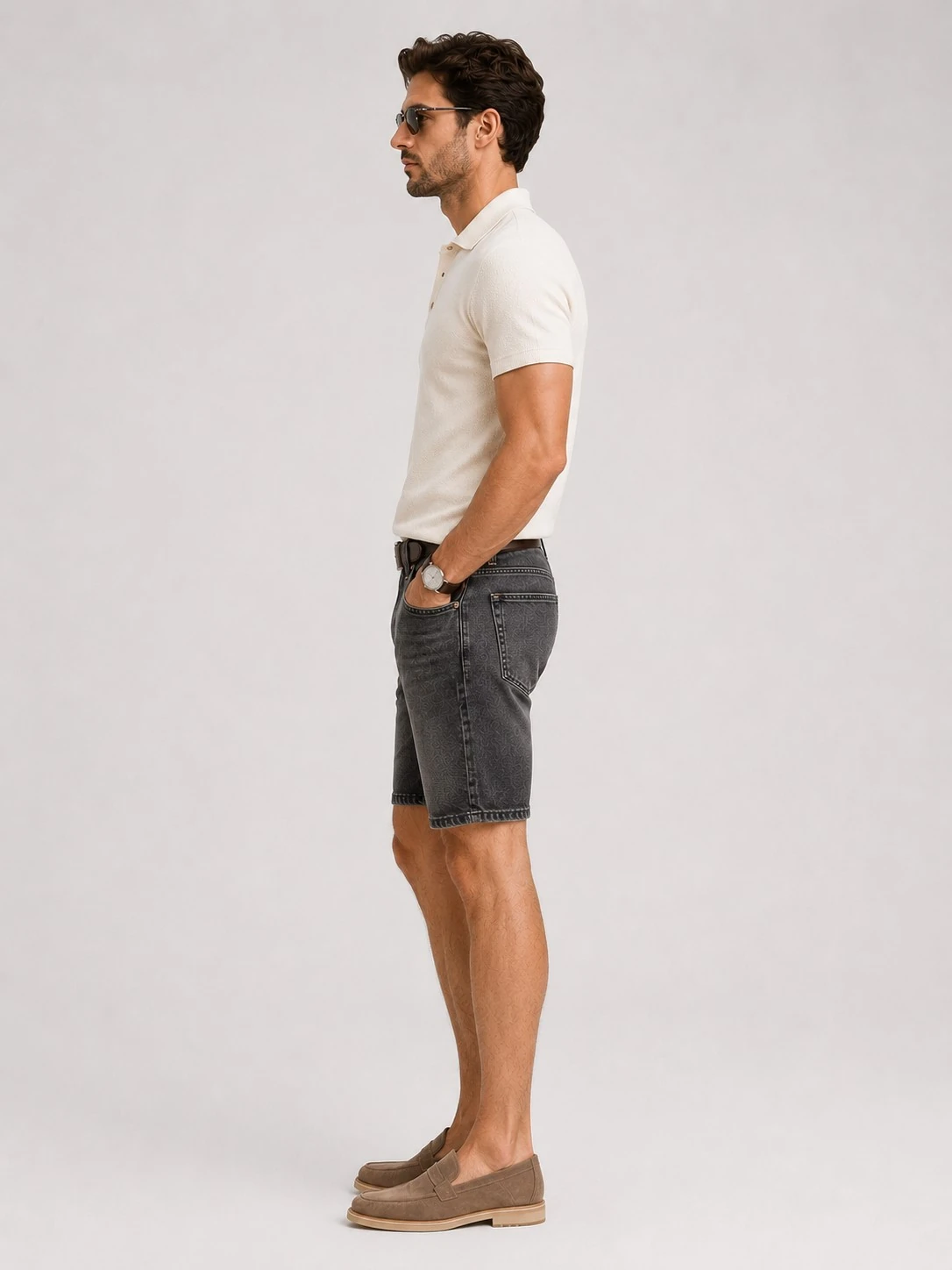 Short en jean sur-mesure homme taille moyenne – Blue Horizon | HOLDENIM - SR304 - Vue 3